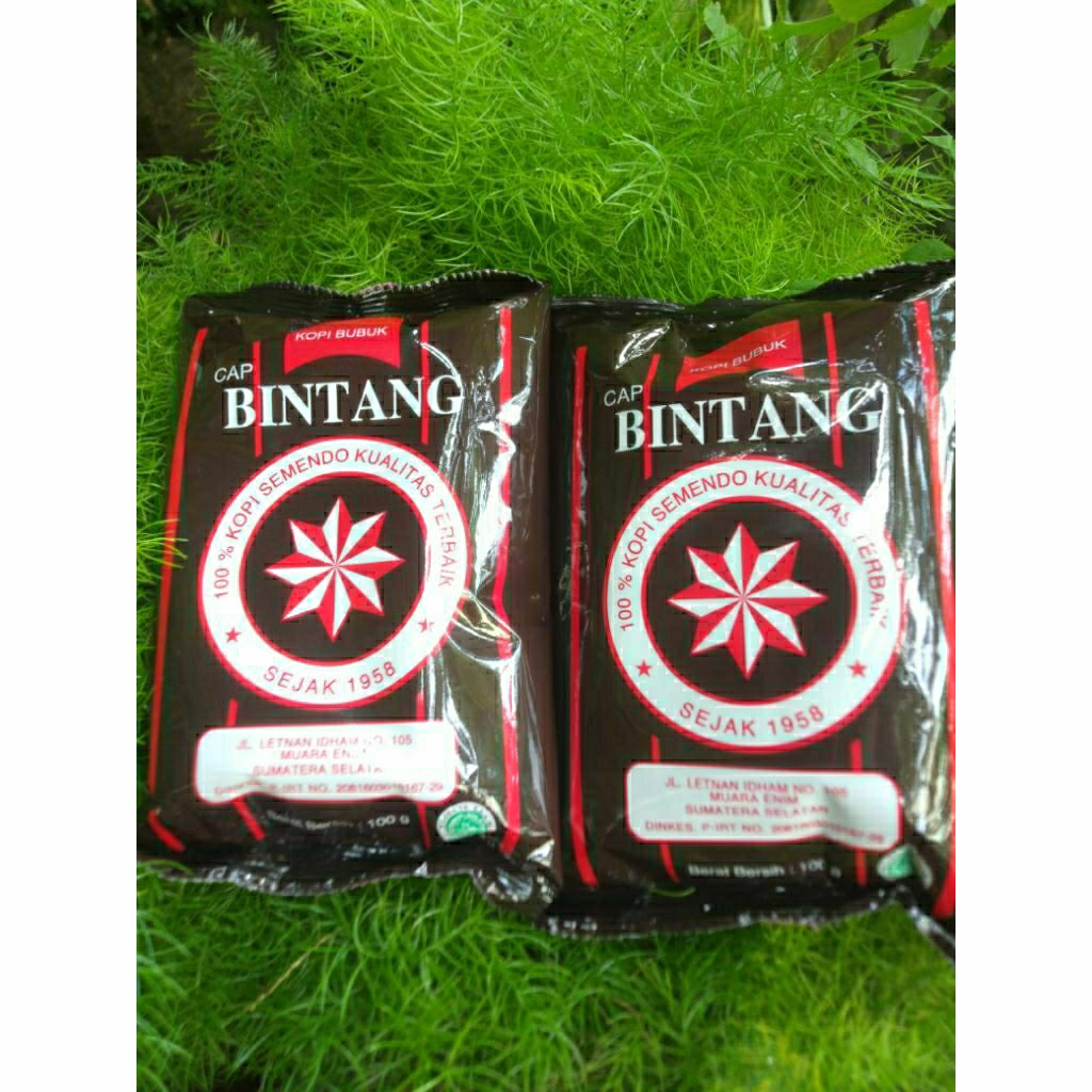 Kopi Robusta Hitam Bubuk Cap Bintang Asli Semendo Kemasan 200 Gram Untuk Takaran 35 Gelas