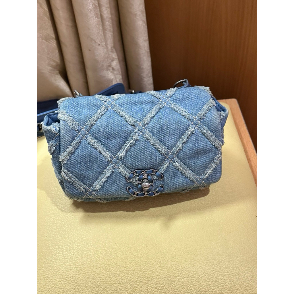 cendol flap mini denim bag