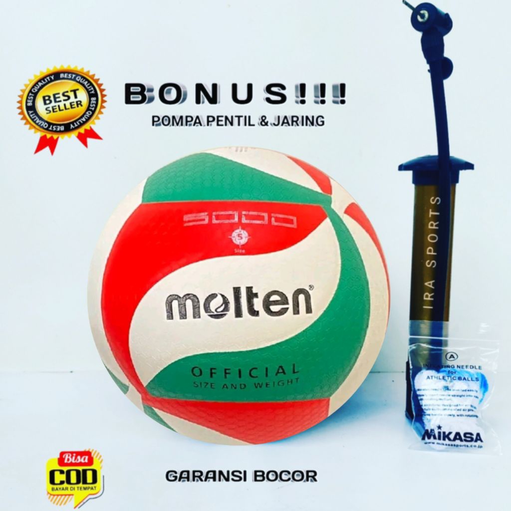 MOLTEN Bola Voli Volly Ball Size 5 Bola Voli Molten 5000