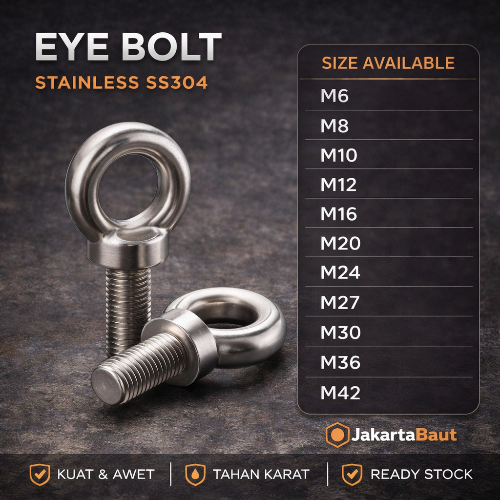 Eye Bolt M8 Stainless SS304