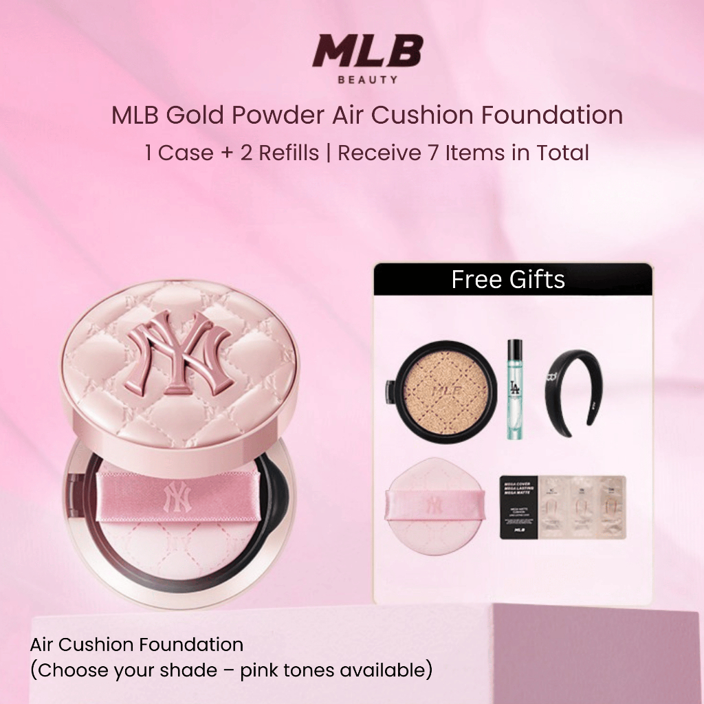 MLBNY Luxury Quilted High End Air Cushion Foundation – Soft Matte Blur Makeup Tahan Lama 100% Ori