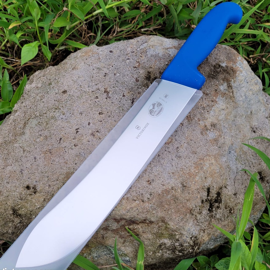 VICTORINOX Pisau Sembelih Bullnose 25 cm Butcher Knife 5.7402.25 Blue Fibrox Handle Original Swiss