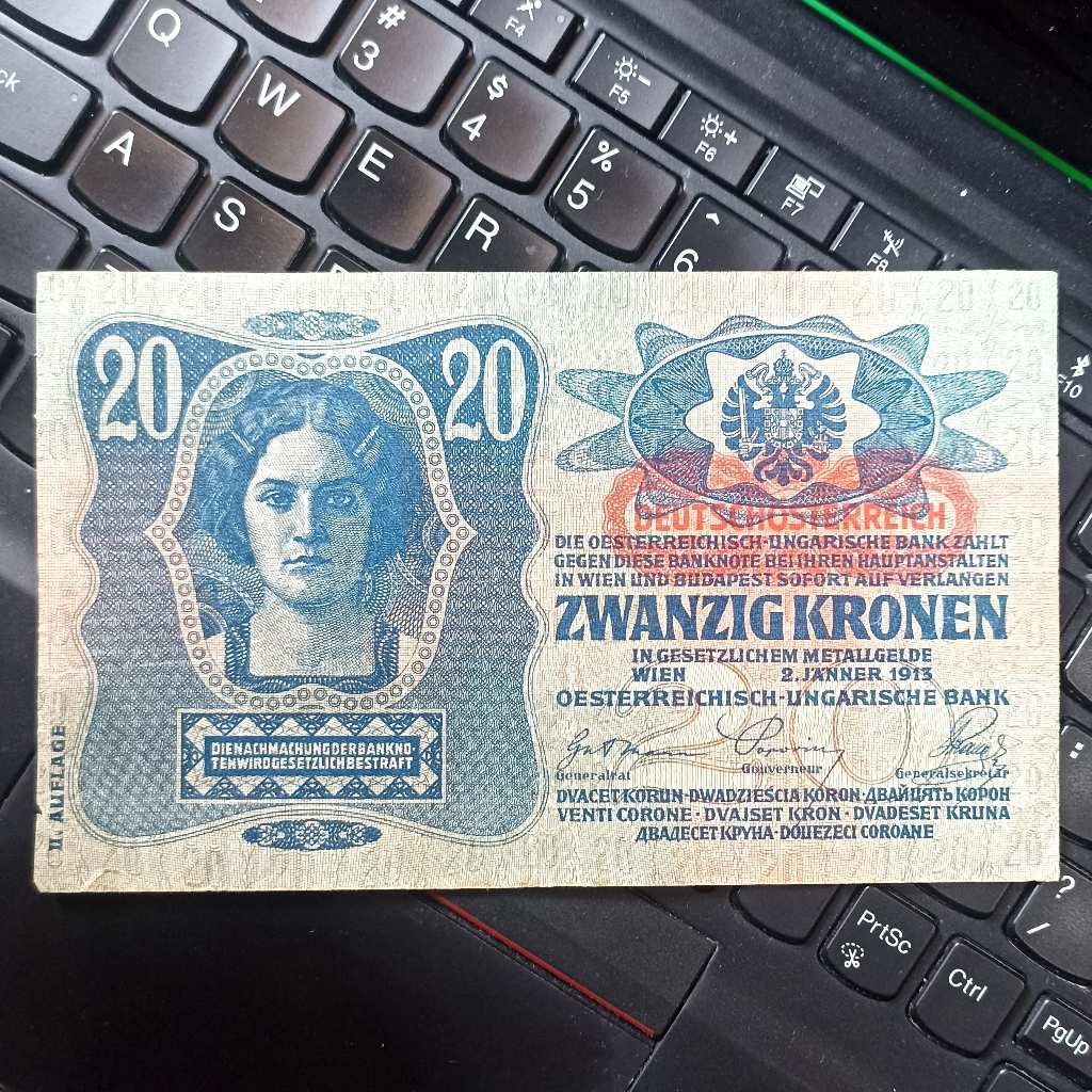Uang Kuno Austria 20 Kronen Tahun 1913