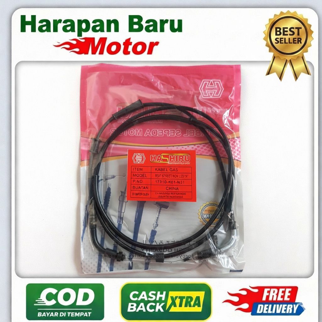 KABEL GAS BEAT STREET NON LED A HASHIRU - HARAPAN BARU MOTOR