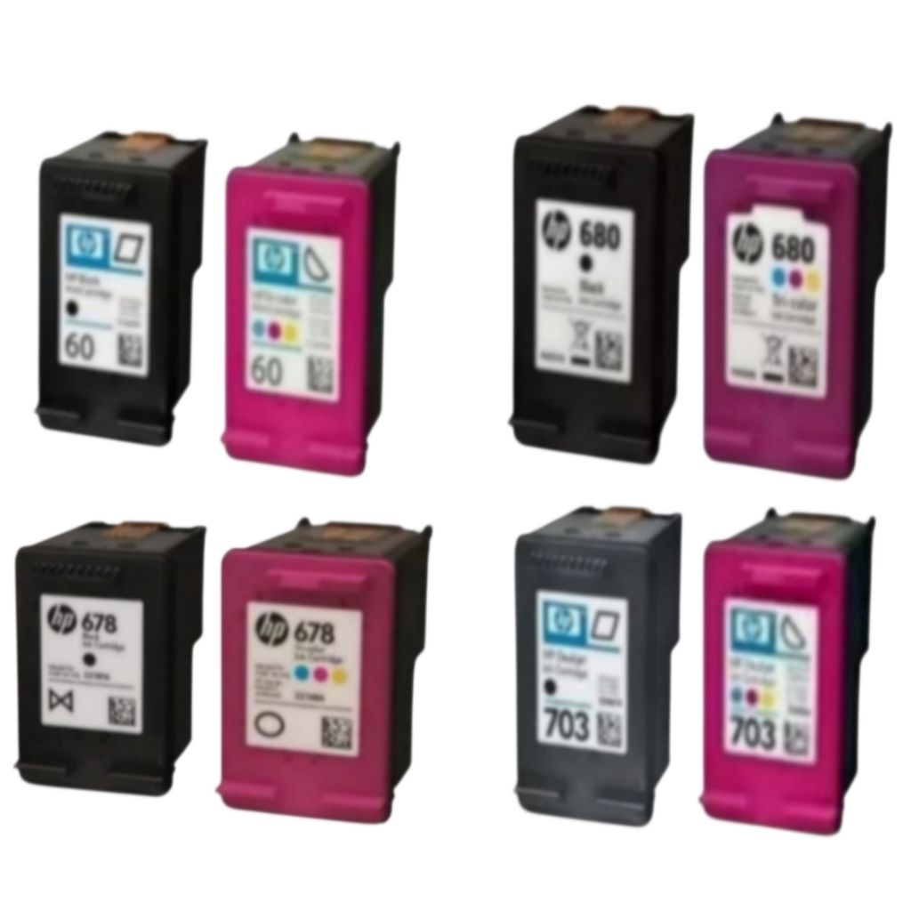 PAKETAN CARTRIDGE HP 703 / 60 / 678 / 680 BLACK & COLOR KOSONGAN BEKAS DARI ORIGINAL