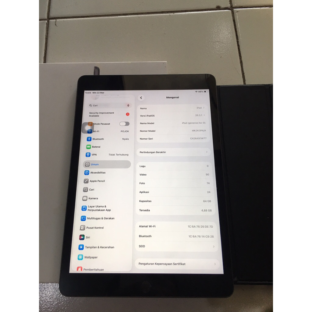 ipad gen 9 ex ibox wifi