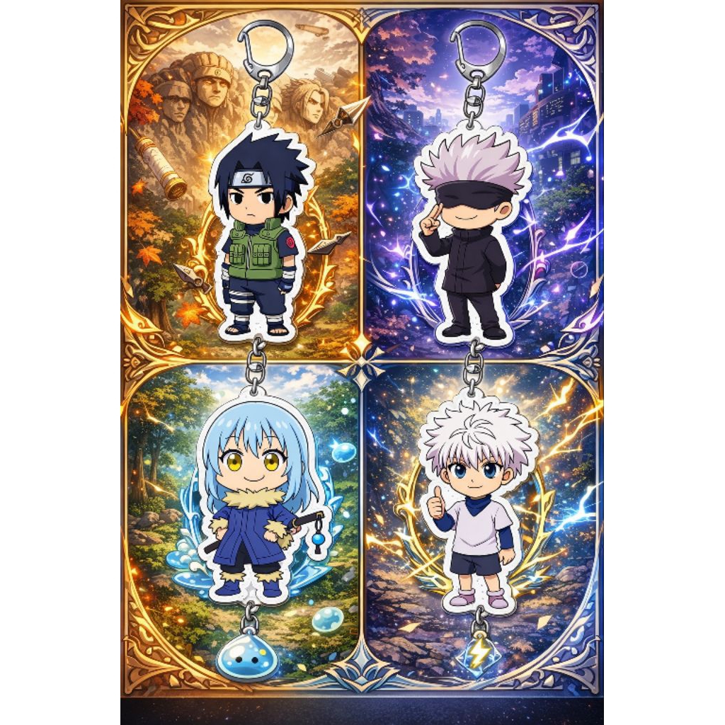 [KeyChain] Gantungan Kunci Anime Boys - Uchiha Sasuke , Gojo Satoru , Rimuru Tempest , Killua Zoldyc