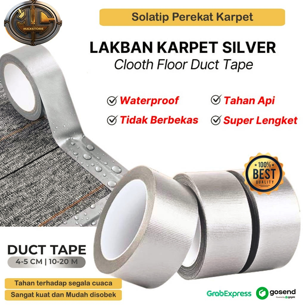 Lakban Karpet Lantai Kain Super Kuat Lengket Kain Silver Abu Anti Slip Lantai Lakban Karpet Super St