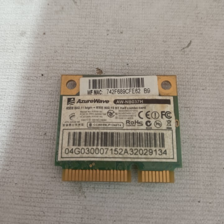 Wifi Bluetooth Card  Laptop Asus A43S K43S A43E X44C K43L WLAN Wireless BT BD BDM Second Bekas 144