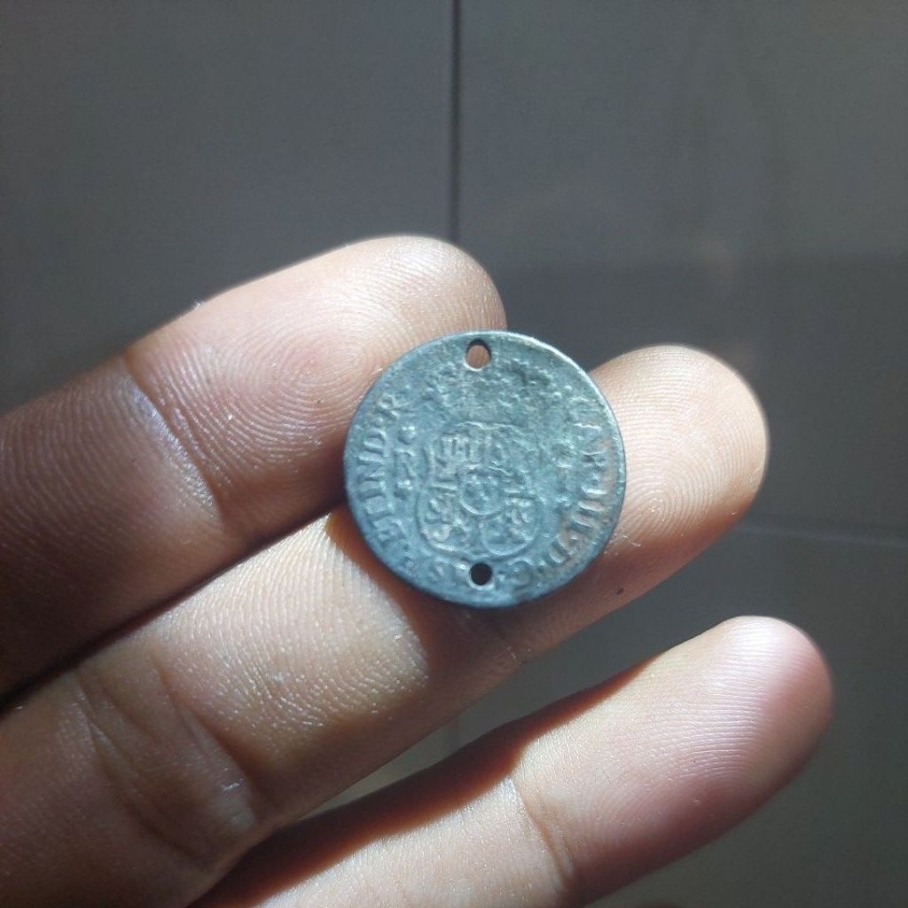 koin perak 1 reales Hispan Bola dunia. asli.