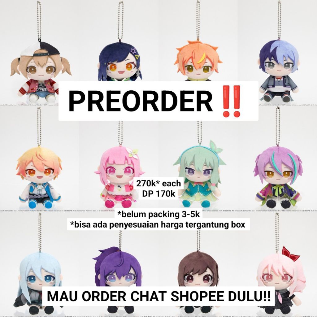 [CHAT DULU] Project Sekai Colorful Stage My Sekai Nuigurumi Keychain Plush 10 cm