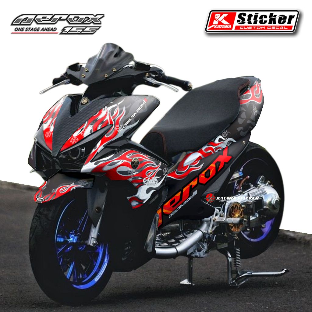 Aerox - Sticker Striping Decal Motor Yamaha Aerox 155 Old Full Body Motif Livery Helm Arai