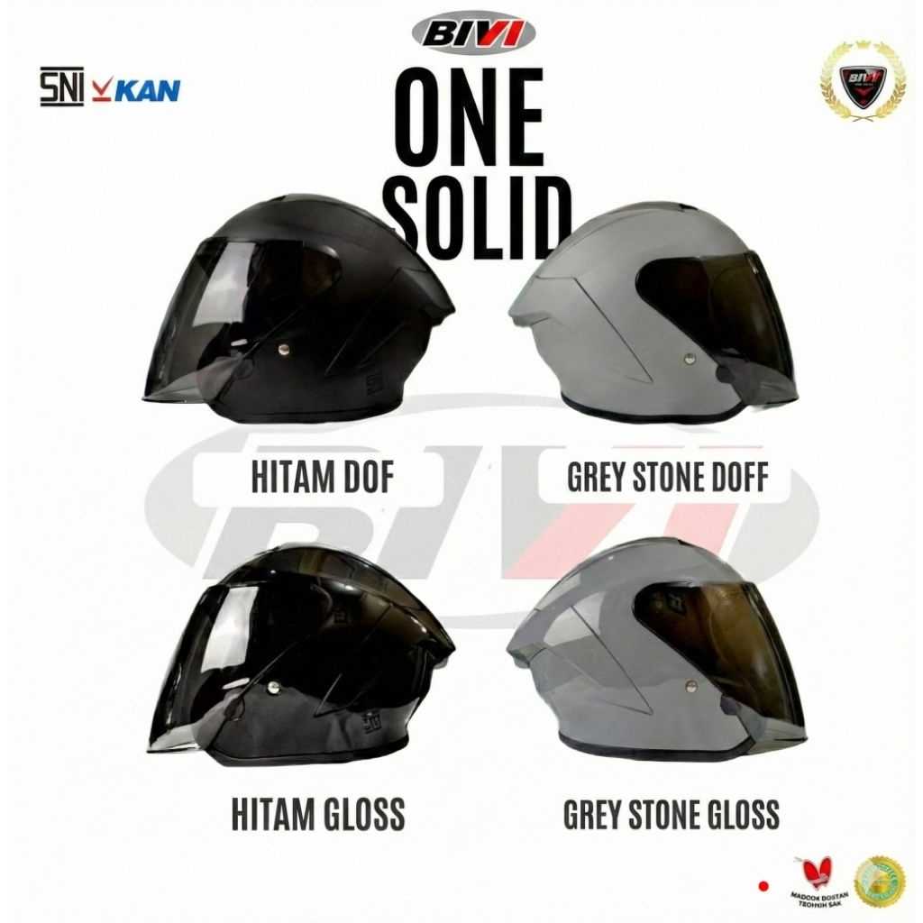HELM BIVI SPORTTIVO SOLID HALF FACE-OPEN FACE SNI