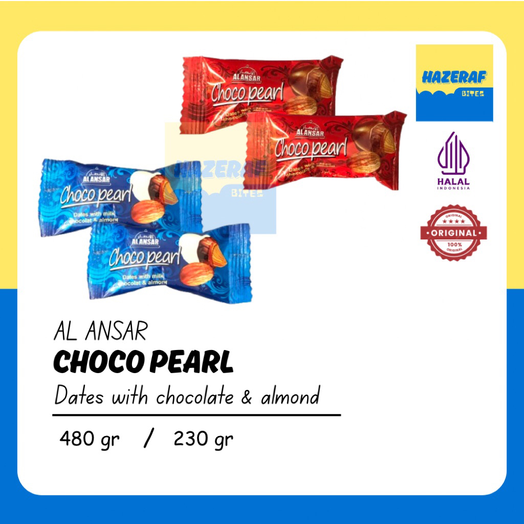 AL ANSAR Choco Pearl Cokelat Kurma & Almond Arab Original - 1 kg / 480 gr / 230 gr
