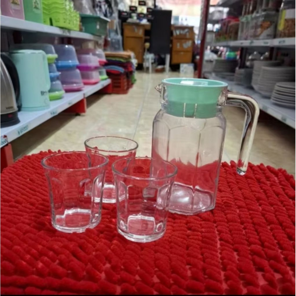 Teko cangkir set/teko beling set andrina