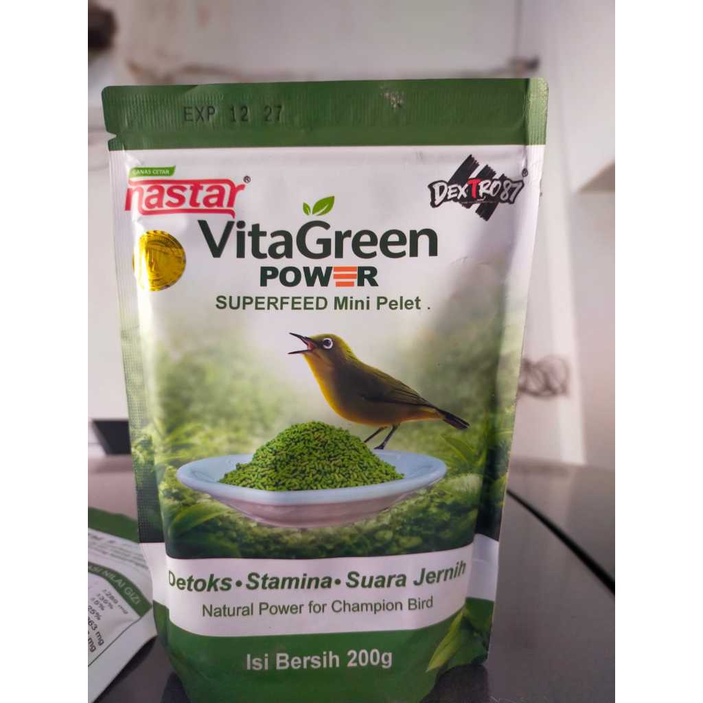 Vitagreen vita green power PRODUK ORIGINAL dextro nastar voer burung pleci buat detoks stamina suara