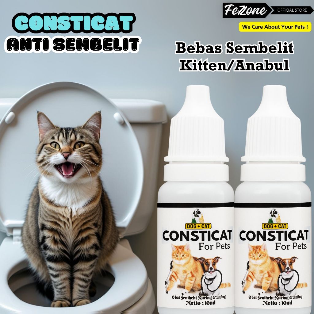 Obat Ambeien Sembelit Susah Buang Air Besar Kucing CONSTICAT 10 ML FEZONE