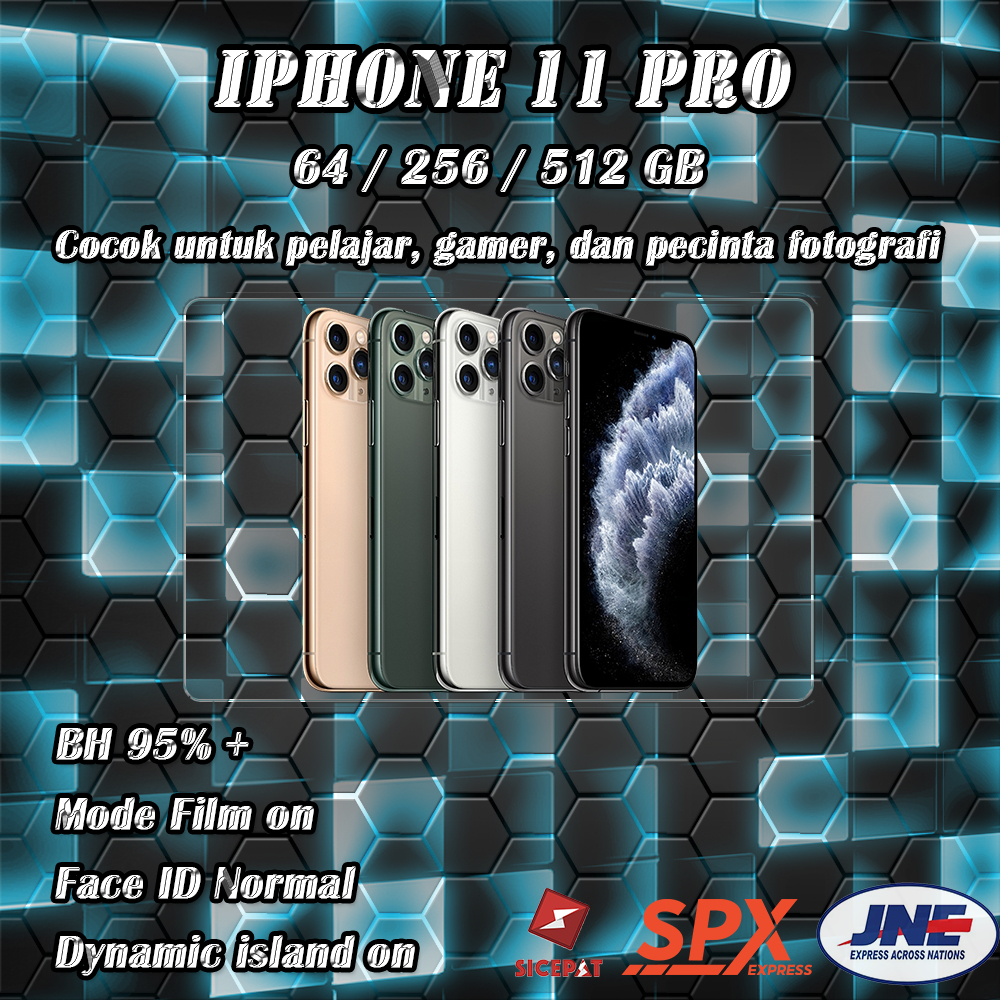 iPhone 11 Pro 64GB/256GB/512GB Second Original Fullset Mulus/GAME/Pembuatan konten video/WIFI ONLY