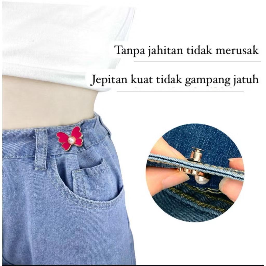AKSESORIS CELANA PIN KANCING PINGGANG KUPU KUPU PENGANTI TALI PINGGANG PIN PENGENCANG CELANA JEANS/K