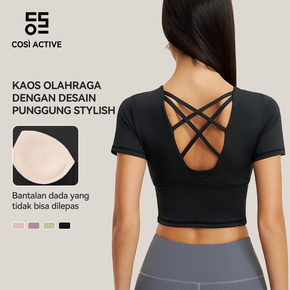 COSI ACTIVE Sport Baju lengan Pendek Wanita Olahraga Gym Yoga T-shirt