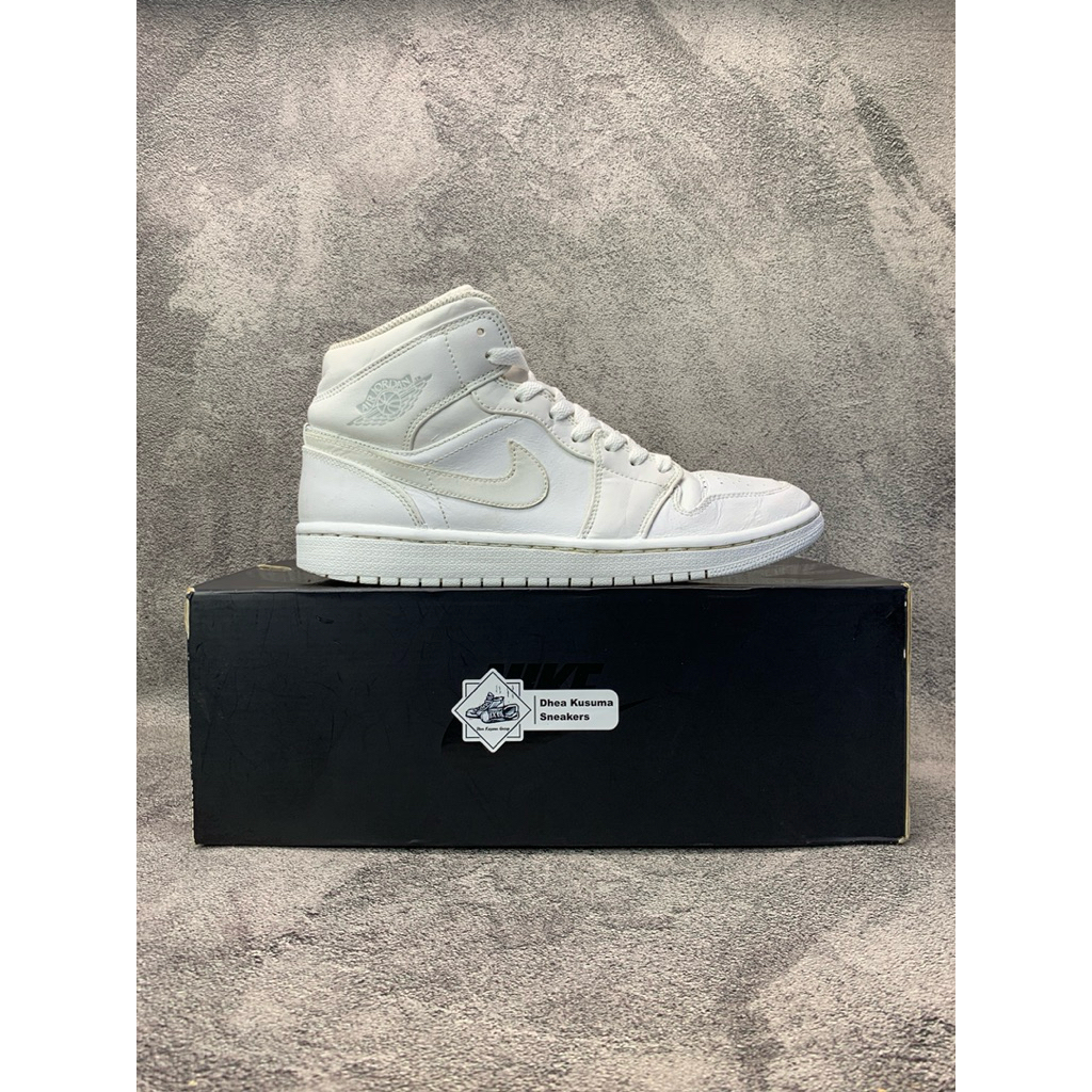 Sepatu Second Air Jordan 1 Mid Full White  Size 42  Original Guarantee 100%