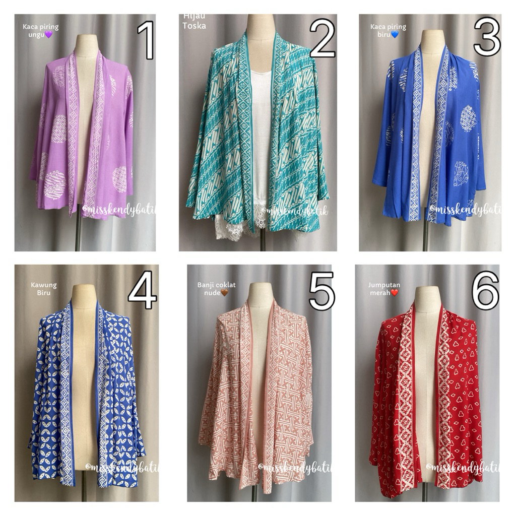 Misskendy - Outer lucu batik paris lengan Panjang Wanita