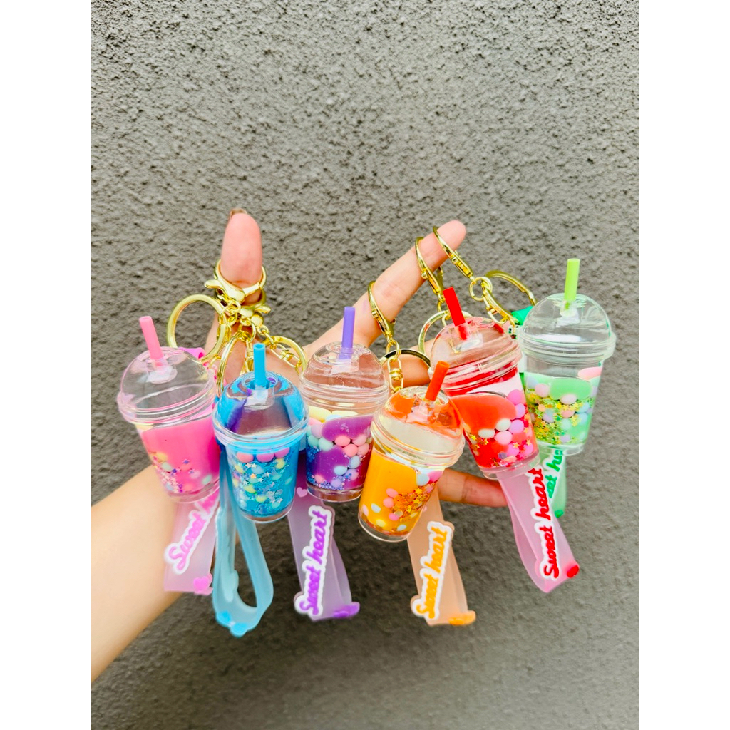 [ GROSIR ] Gantungan Kunci Air glitter| Ganci Tas | Ganci Pita