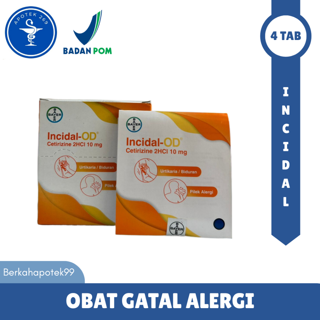 Obat Gatal Alergi - Incidal OD 10 mg isi 4 kapsul