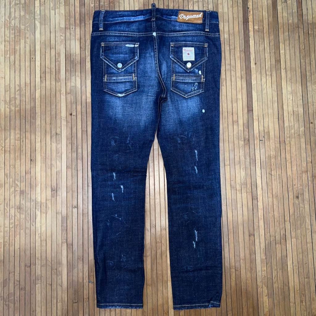 DSQUARED2 SKINNY FIT DISTRESSED RIPPED BIKERS DENIM JEANS philipp plein