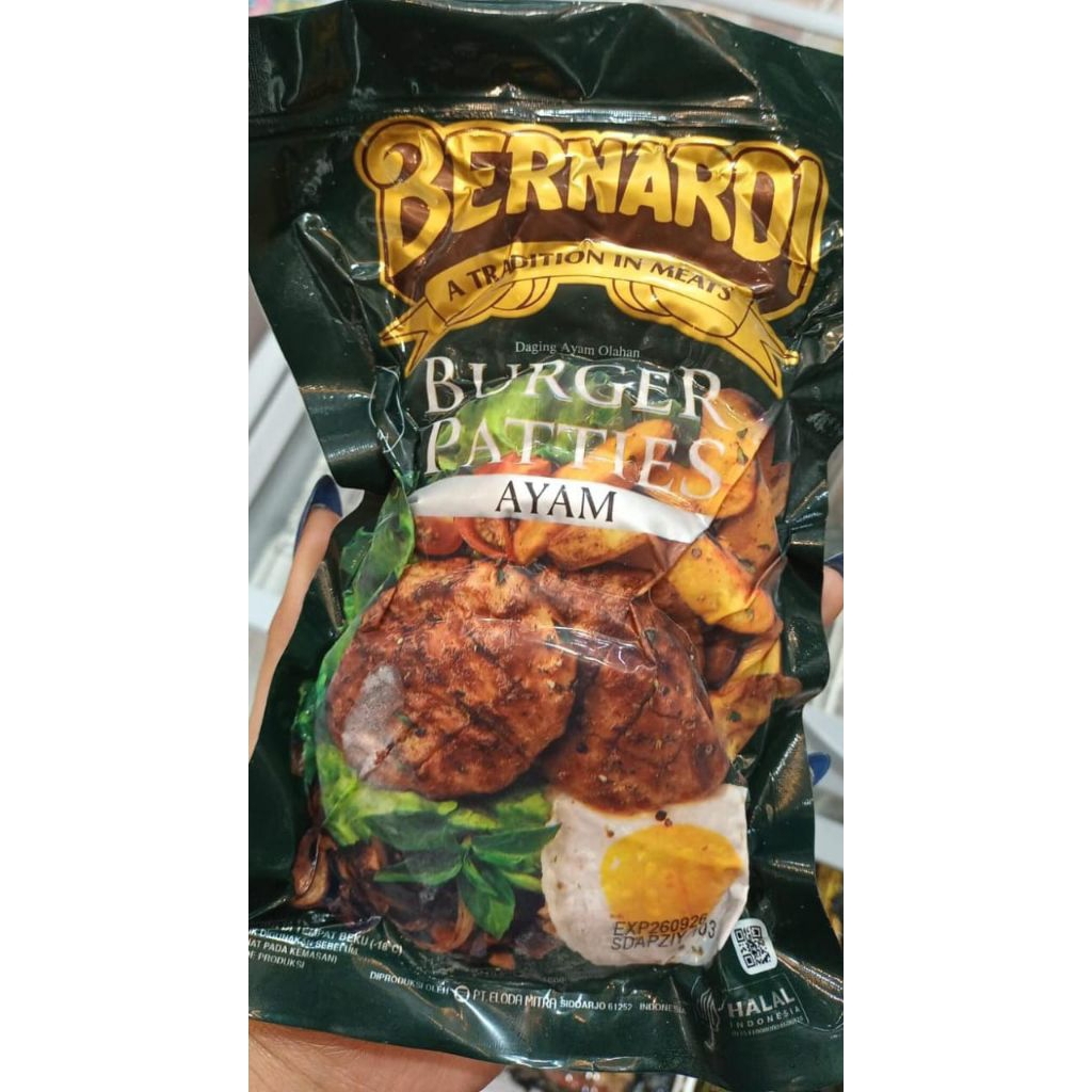 Bernardi Patties Burger Ayam / Daging Ayam Isian Burger | Berat Bersih 270gr