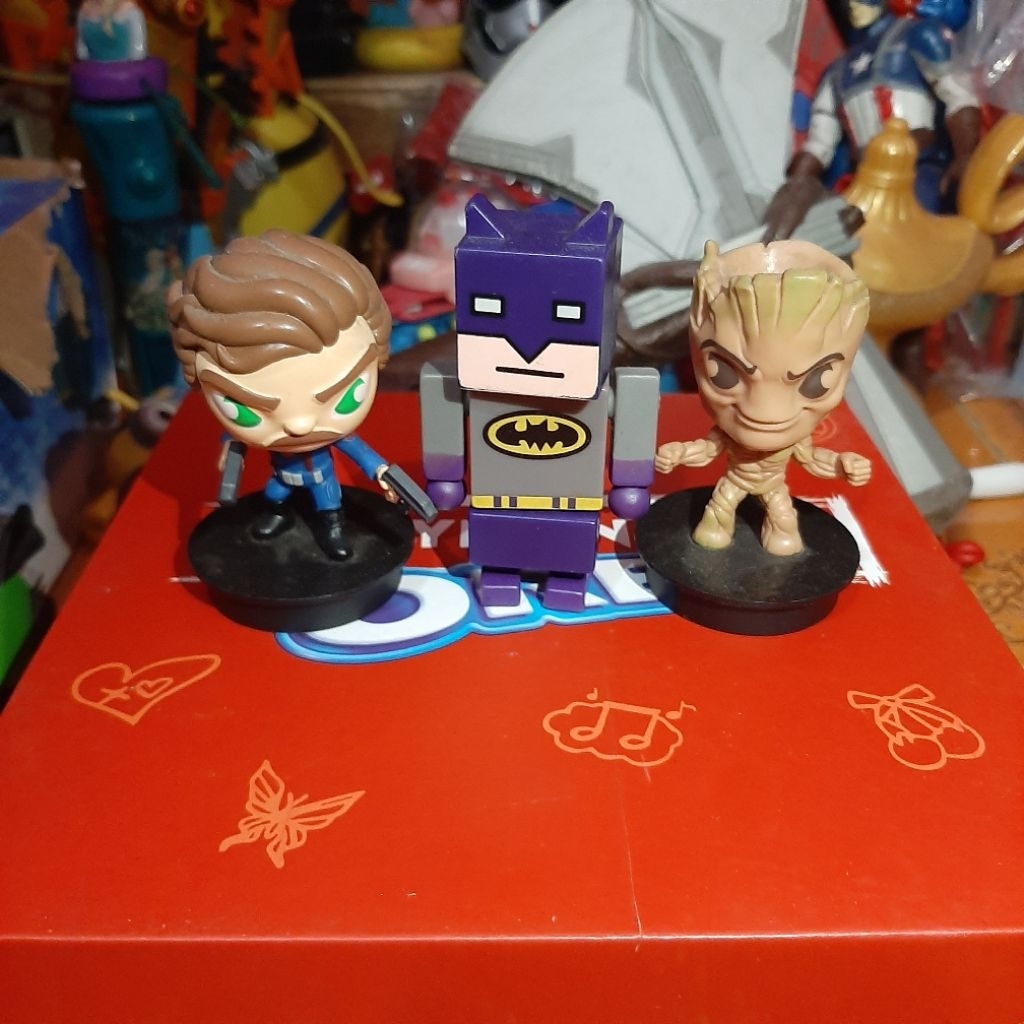 figure minecraft avengers batman dc comics & guardian of the galaxy falcon , groot marvel