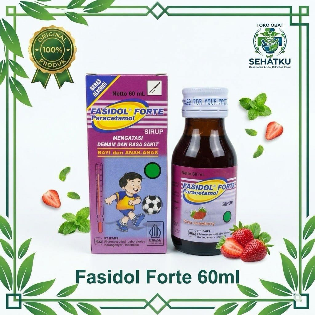 Fasidol Forte Sirup 60 ml  Asli PT Ifars - Obat Demam Anak Ampuh BPOM