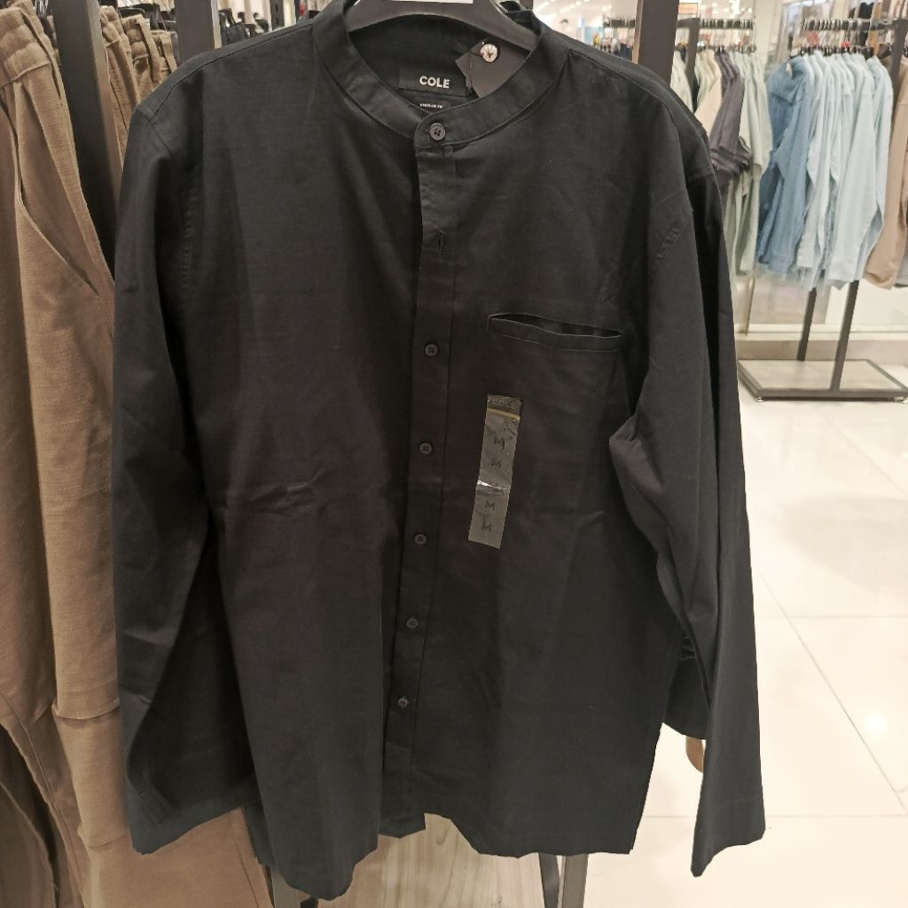 Cole kemeja Koko lengan panjang pria dewasa Size S - XL