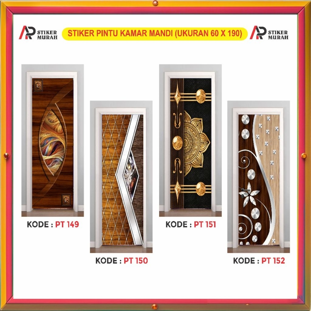 Stiker pintu kamar mandi/ pintu wc/ bathroom/ pintu / motif kayu aesthetik