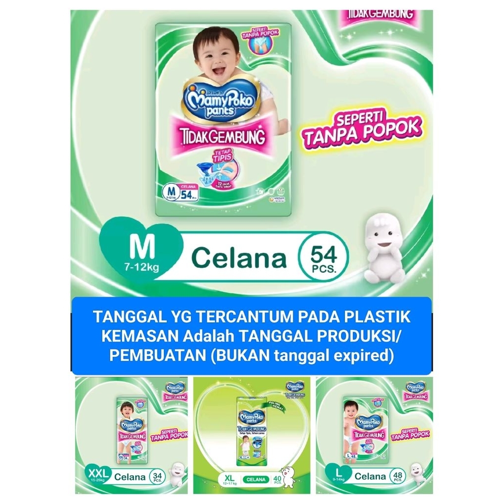 Mamypoko mamy poko slim tidak gembung M54 L48 XL40 XXL34