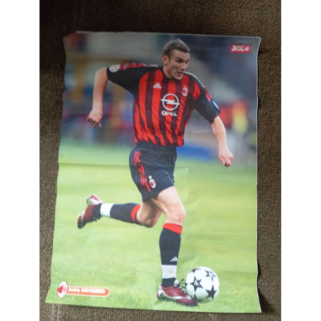 poster bola jadul Andriy Shevchenko ac milan thn 2000an