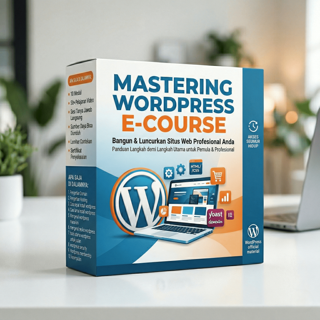 MASTERING WORDPRESS E-COURSE E-Learning Panduan Lengkap Bikin Website Profesional Untuk Pemula & Ahl