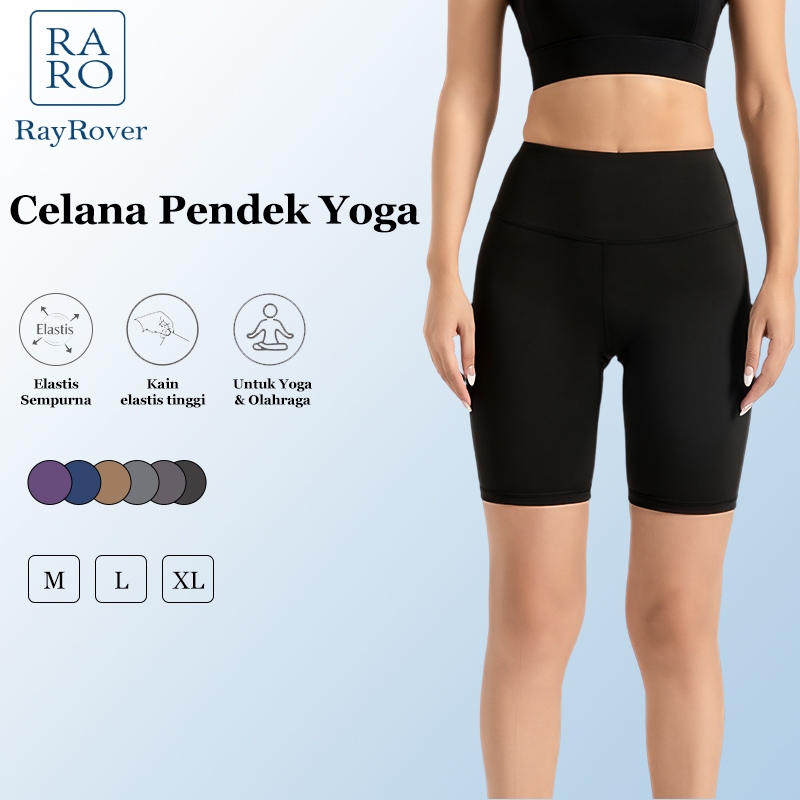 RayRover Celana Yoga Olahraga Wanita RayRover, Celana Pendek Berpinggang Tinggi dengan Desain Pengan