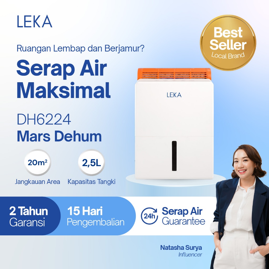 LEKA - DH6224 Mars Dehumidifier + Dehumidifier Portable - Penyerap Kelembaban Udara