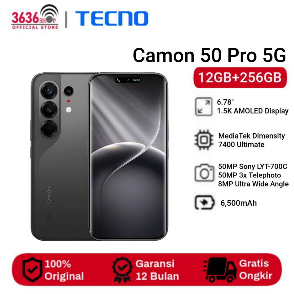 Tecno Camon 50 Pro 5G [8/256] [12/256GB] 6.78" AMOLED 1.5K 144Hz MediaTek Dimensity 7400 Ultimate 65