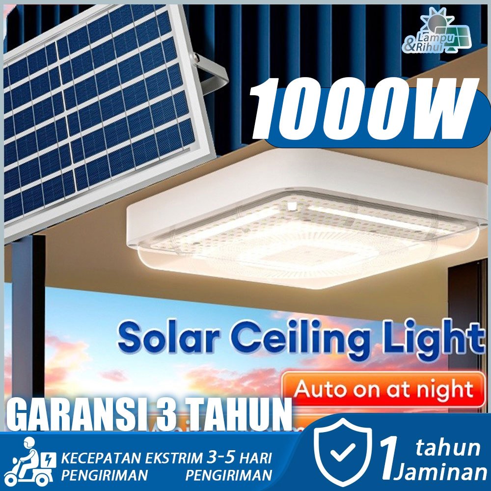lampu tenaga surya otomatis lampu panel surya Lampu Plafon Tenaga Matahari 1000W LED Super Terang la