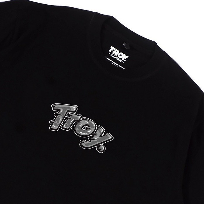 Troy Company Tshirt Black Camouflage - Kaos Pria Hitam Lengan Pendek MTD 250