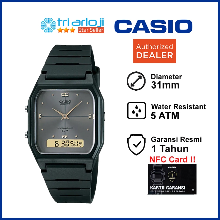 CASIO AW-48HE-8AVDF Jam Tangan Unisex Pria Wanita Digital Hitam AW48HE AW-48HE-8A