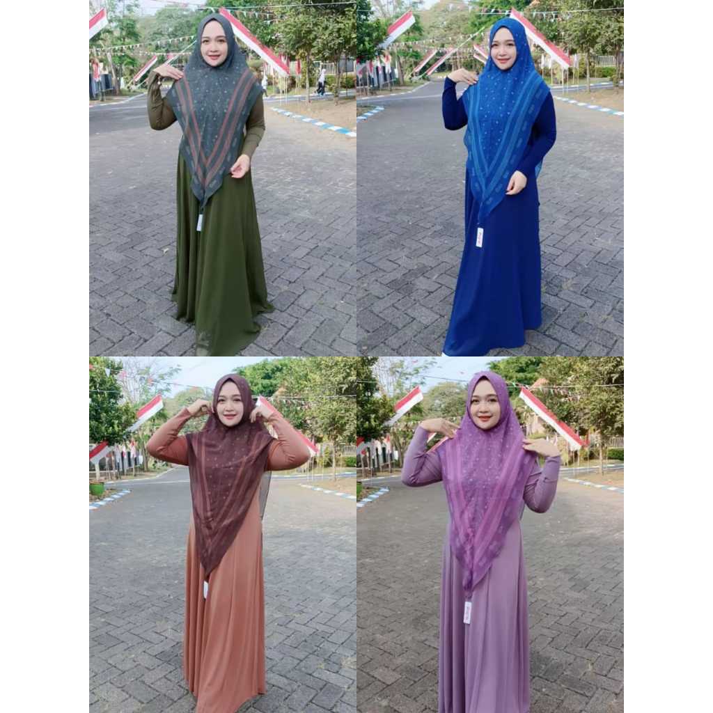 Khimar Slim Ceruty Printing KH312 Gallery Syarifah (Apabila Stock Habis Bisa di Pesan/Restock)
