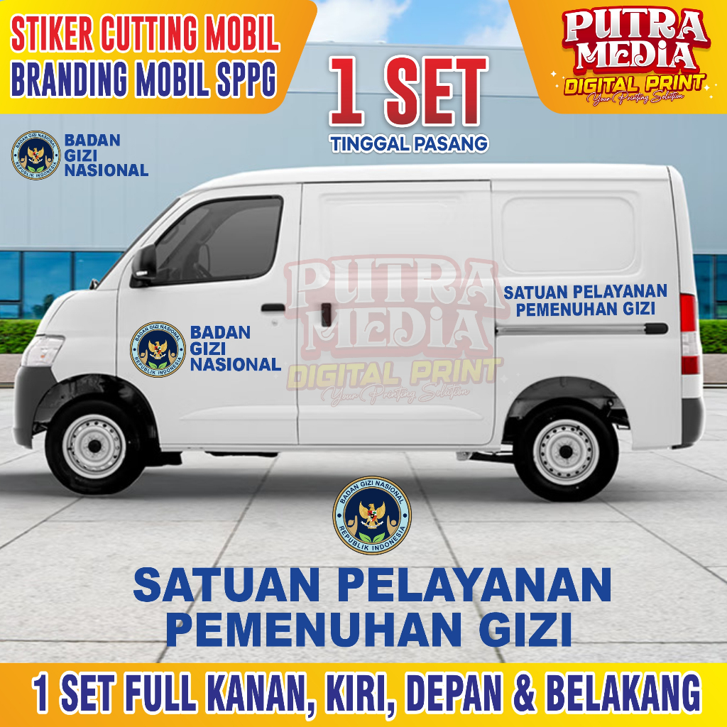 STIKER BRANDING MOBIL SPPG / STIKER CUTTING FULL SET MOBIL SPPG MBG GRANDMAX