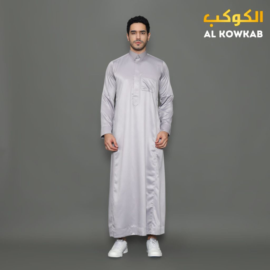 Thobe Gamis Pria Arab Saudi Premium Polyester Korea Resleting