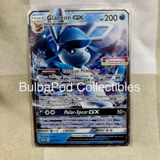 Pokemon TCG Indonesian Glaceon GX PROMO 085/SM-P Indomaret