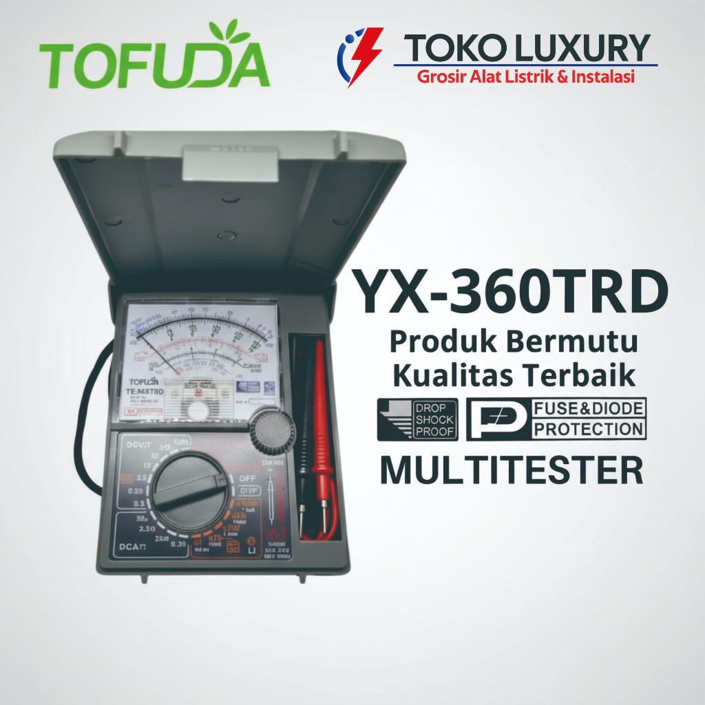 Multitester Analog Tofuda YX-360TRD Avometer Tester Listrik Multimeter Jarum Multitester Teknisi Len