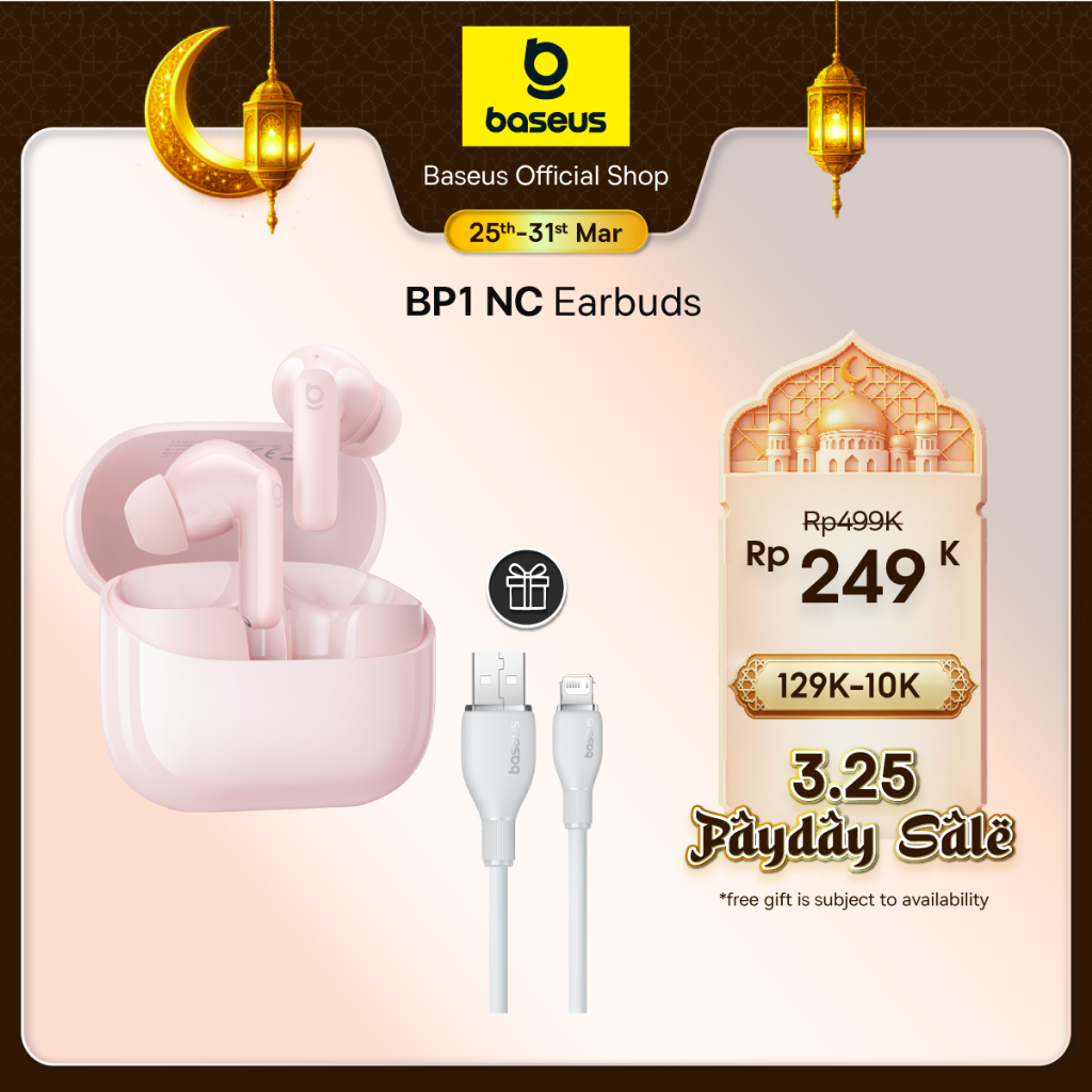 Baseus BP1 NC TWS Active Noise Cancelling -43dB 4 Mic ENC with IP55 & 41H Playtime and Bluetooth 6.0