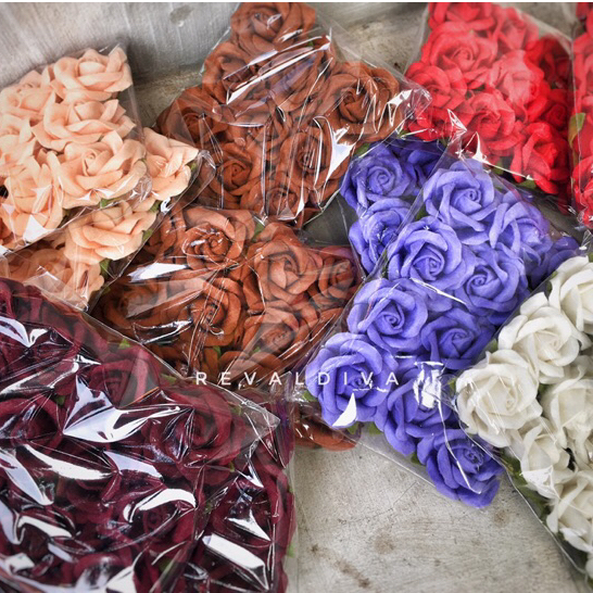 Bunga mawar flanel/Bunga mawar aplikasi/Bunga flanel lusinan